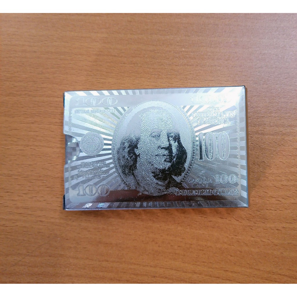 Bộ bài 100 đô mạ bạc - mạ vàng giải trí