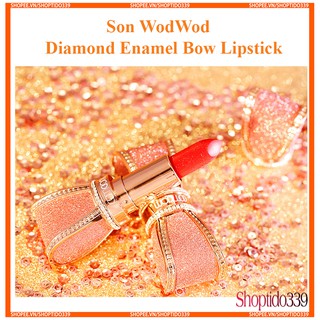 Son Thỏi WodWod Nơ Dimond Enamel Bow Lipstick Hàng Nội Địa Trung Cao Cấp No.W742