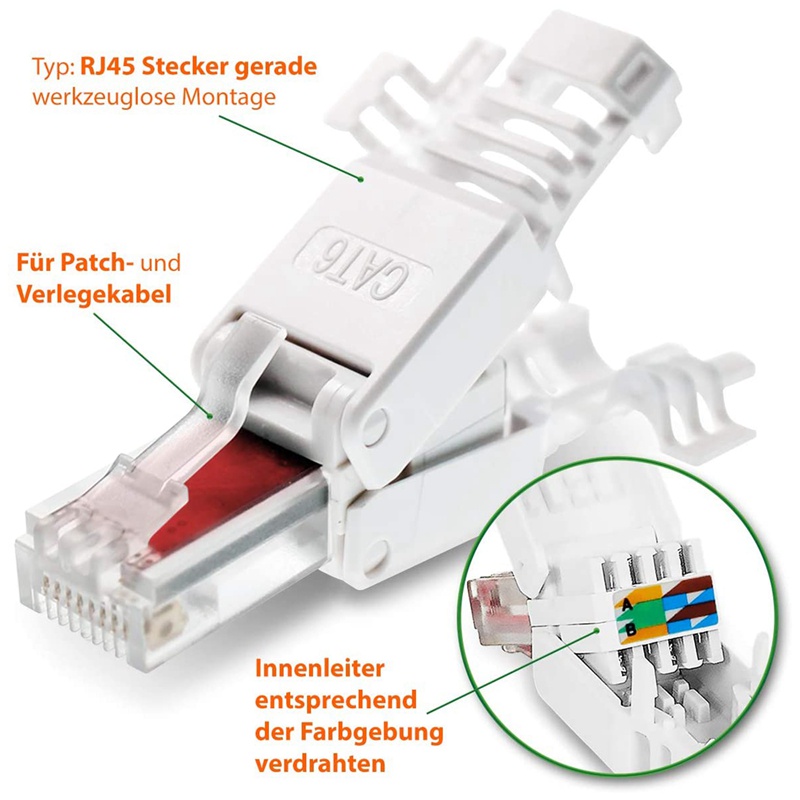 Set 12 Phích Cắm Mạng Rj45 Cat6 Lan Utp Cat5 Cat7