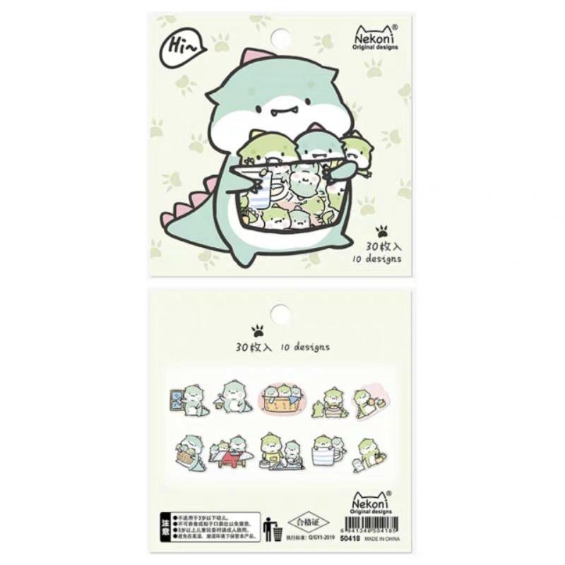 SET 30 STICKER NEKONI - SET HI HÌNH THÚ CUTE NHIỀU CHỦ ĐỀ TRANG TRÍ SỔ TAY, TOPLOADER, SLEEVES, PLANNER, BULLET JOURNAL