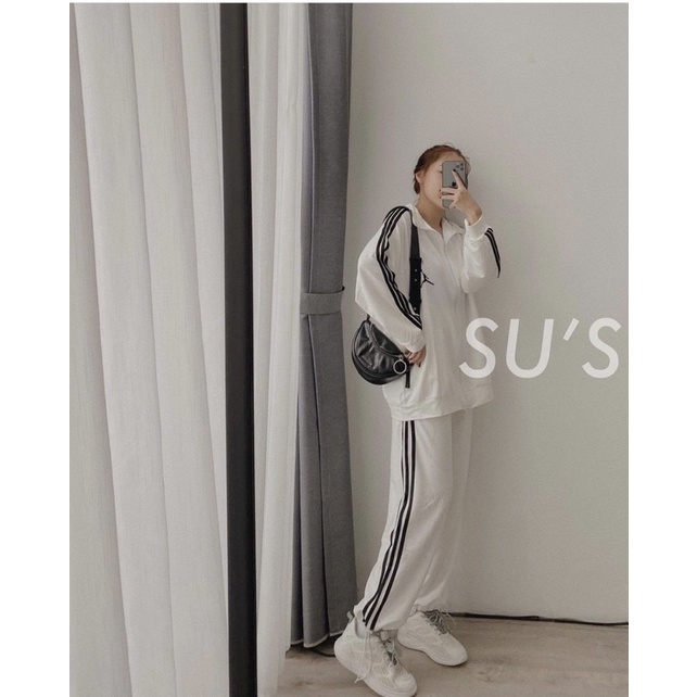 Set 3 Sọc Bóng Rổ LYSTORE Nữ [FREESHIP]  Bộ đồ thể thao thu đông sporty năng động màu ĐEN | TRẮNG | XÁM Ulzzang