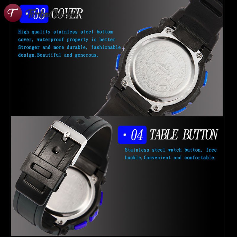 Đồng hồ điện tử chống thấm nước có đèn LED cho bé trai bé gái | BigBuy360 - bigbuy360.vn