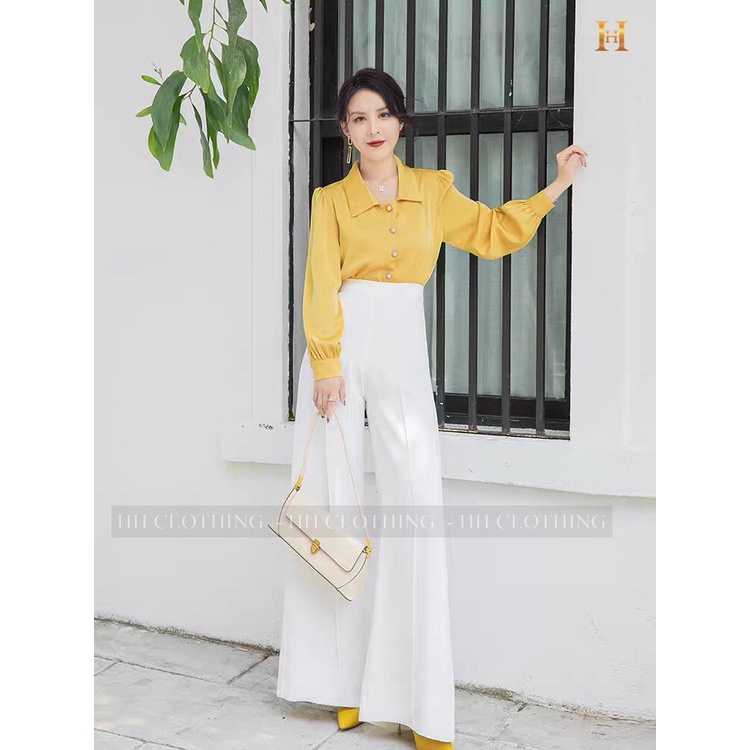 Set áo sơ mi cúc kiểu + quần suông ly trước HH Clothing