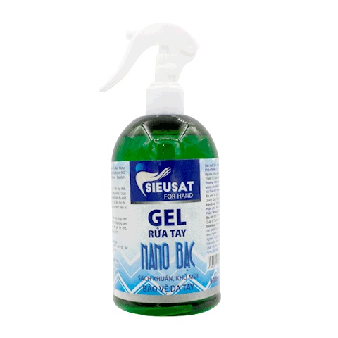 Gel xịt rửa tay khô Nano bạc Sieusat for Hand 500ml - Viện Kiểm Nghiệm Thuốc Trung Ương