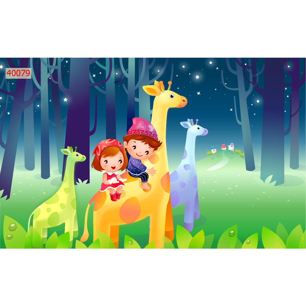 Decal dán tường cho bémẫu hoạt hình đáng yêu