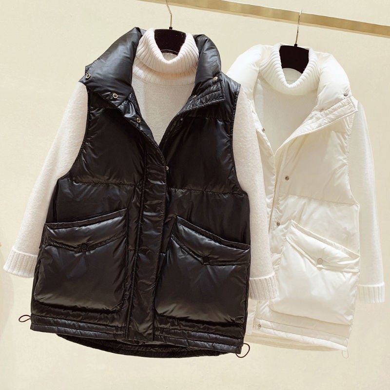 ☾❆áo ghi lê cotton matt lông vũ cho phụ nữ mặc ngoài phiên bản Hàn Quốc kết hợp tất cả khoác vest