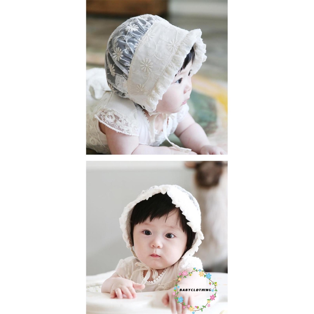 ღWSVღSummer Breathable Hat Newborn Baby Hollow Small Flower Sun Hat Kids Lace Hat