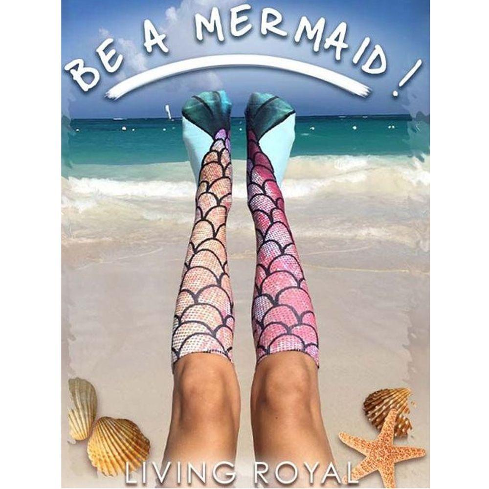 Tất Nữ In Họa Tiết Giáng Sinh / Người Cá Dễ Thương Dùng Làm Quà