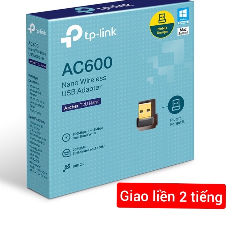 [Hỏa Tốc] USB WiFi 5G TP LINK T2U 600Mbps nano - card WiFi TpLink 5G cho pc laptop bộ chuyển đổi wifi adapter 5G