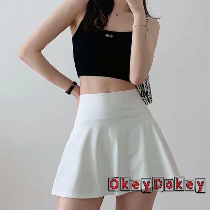 Chân Váy Ngắn Lưng Cao Màu Trơn Xẻ Tà Thời Trang Cho Nữ