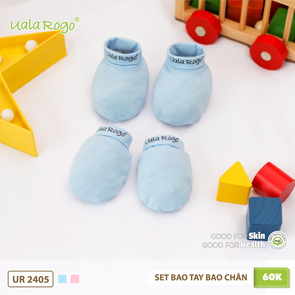 Set bao tay chân nón petit kẻ sóng mềm mỏng UALA ROGO 2402 2405