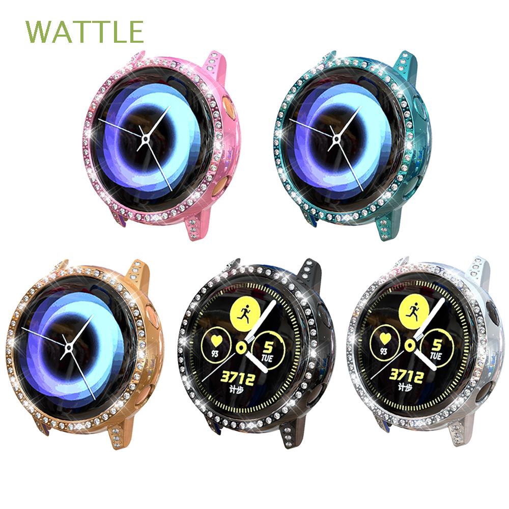 WATTLE Luxury Shockproof Smart Protector Bling Watch Protective Case  For Samsung Galaxy Watch Active SM-R500