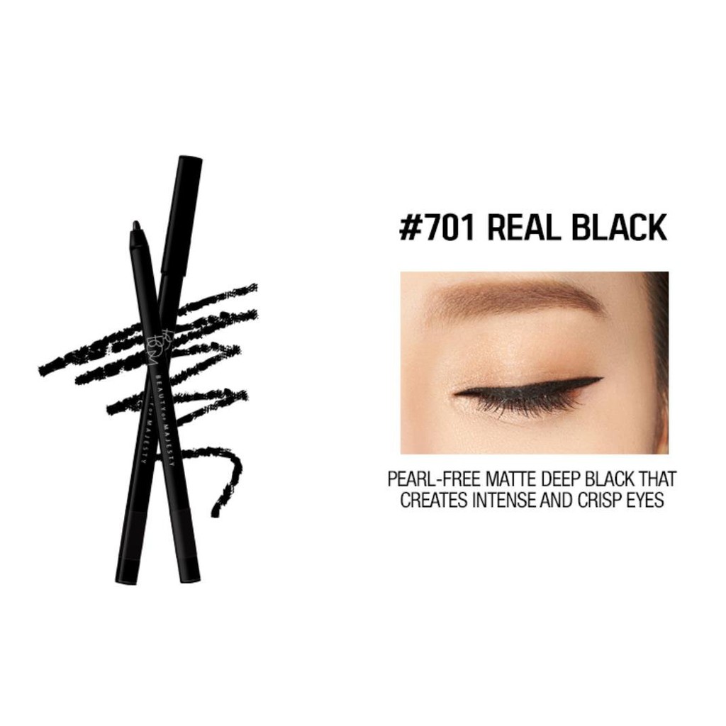 Chì Màu Mắt BOM My Warterproof Gel Eyeliner Pencil 0.7g - 701 Real Black