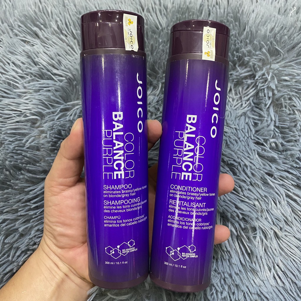 Joico Dầu gội xả cân bổ sung sắc tố tím và khử ánh vàng cho tóc nhuộm Tone lạnh Balance Purple 300mlx2