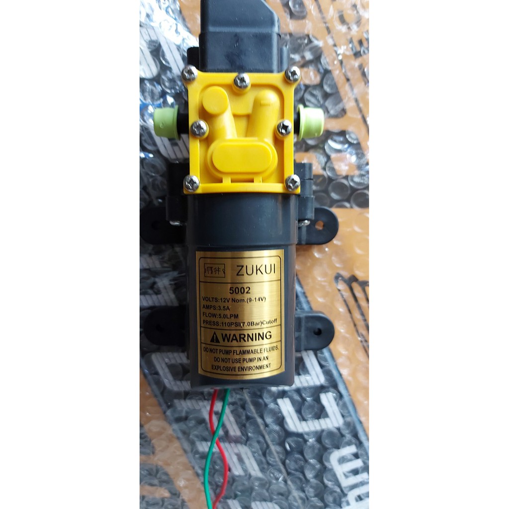 Máy bơm tăng áp MINI 12V ZUKUI kèm nguồn 12V5A lưu lượng 5L/ phút ứng dụng  trong phun sương tưới lan rửa