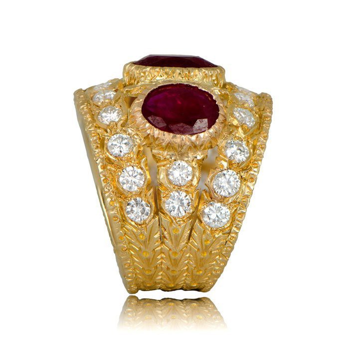 Nhẫn Đính Hôn Đính Đá Garnet Ruby Phong Cách Bohemian Cho Nữ