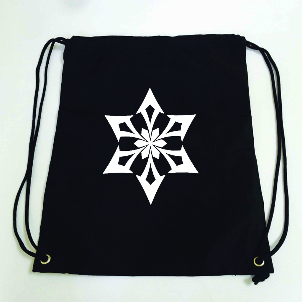 Balo dây rút đen in hình NGUYÊN TỐ VISION GENSHIN IMPACT game anime chibi túi rút đi học xinh xắn thời trang M3