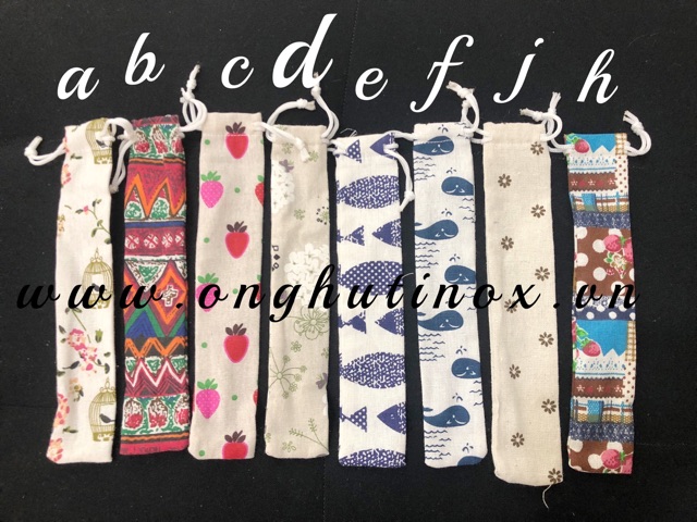 HCM- Túi vải đựng ống hút inox nhiều mẫu cute | BigBuy360 - bigbuy360.vn