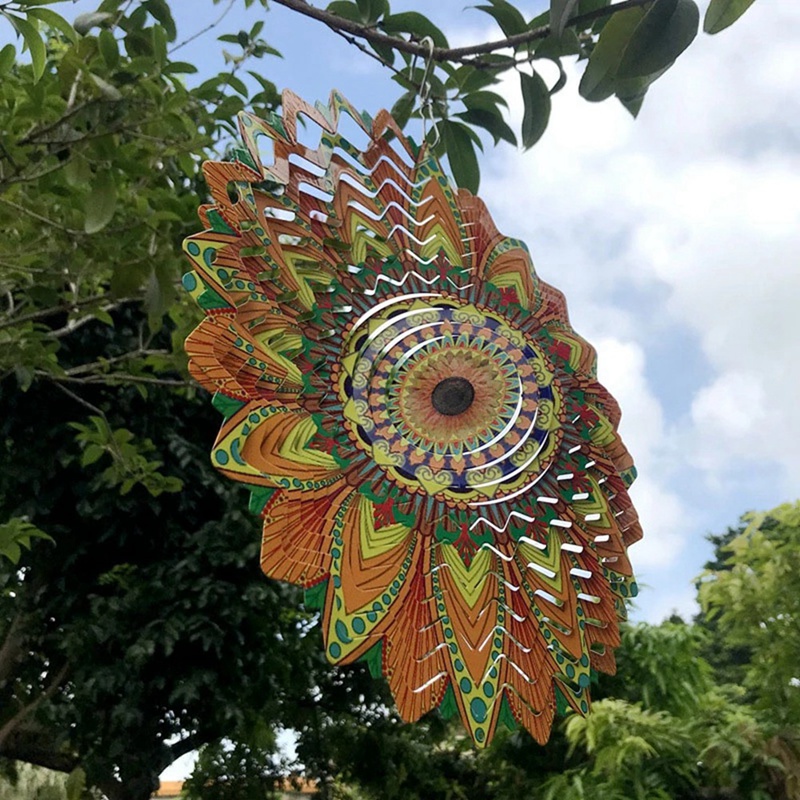 Chuông Gió Xoay 3D Bằng Thép Không Gỉ Nhiều Màu Trang Trí Trong Nhà / Ngoài Trời