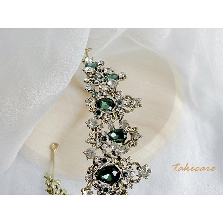 Vương Miện Cài Tóc Đính Đá Lấp Lánh Cho Cô Dâu