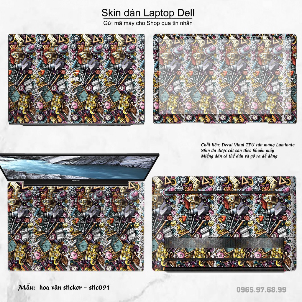 Skin dán Laptop Dell in hình Hoa văn sticker _nhiều mẫu 15 (inbox mã máy cho Shop)