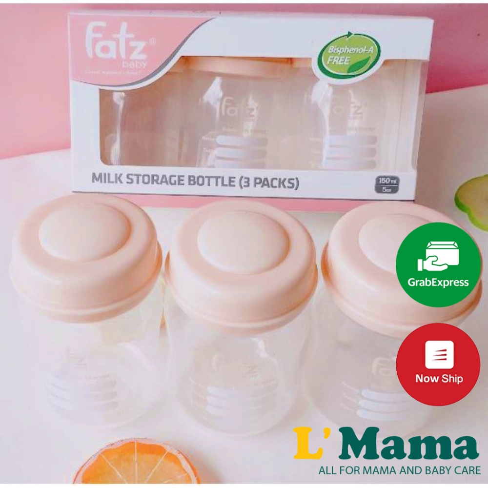 Bộ 3 Bình Trữ Sữa Mẹ 150ml  Chính Hãng FatzBaby / FB0120N Không Chưa BPA