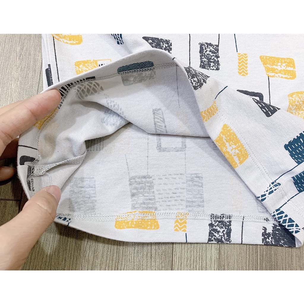 Bộ dài tay mỏng Minou ghi hình học Nga Fish G6HH5