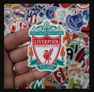 Sticker in hình logo đội bóng 30 cái ép lụa/ hình dán bóng đá