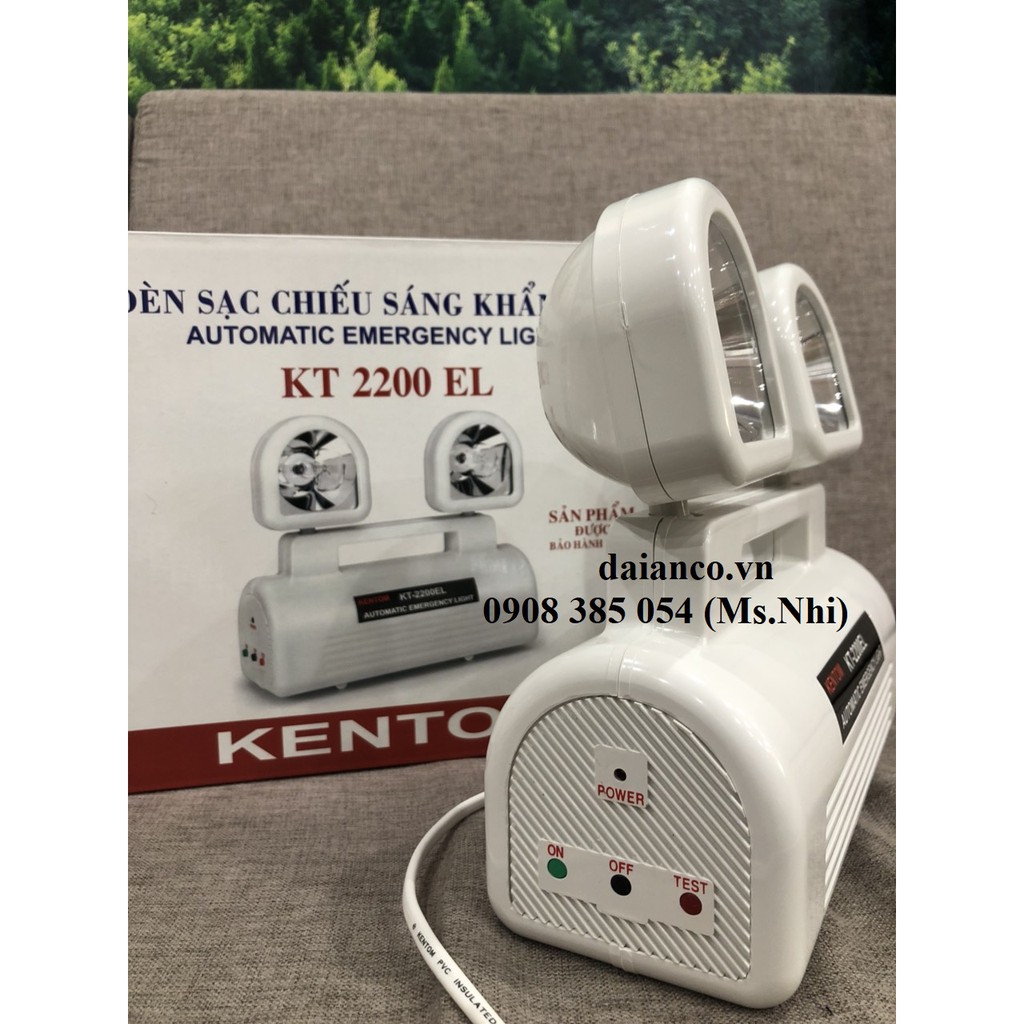 Đèn sạc chiếu sáng khẩn cấp Kentom KT2200EL - Ánh sáng vàng