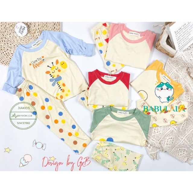 Bộ Dài Tay Thun Lạnh Minky Mom Chính Hãng Cho Bé Gái Bé Trai 1 2 3 4 5 6 7 8 Tuổi-Đồ Bộ Cho Bé-BABULALA-DT15
