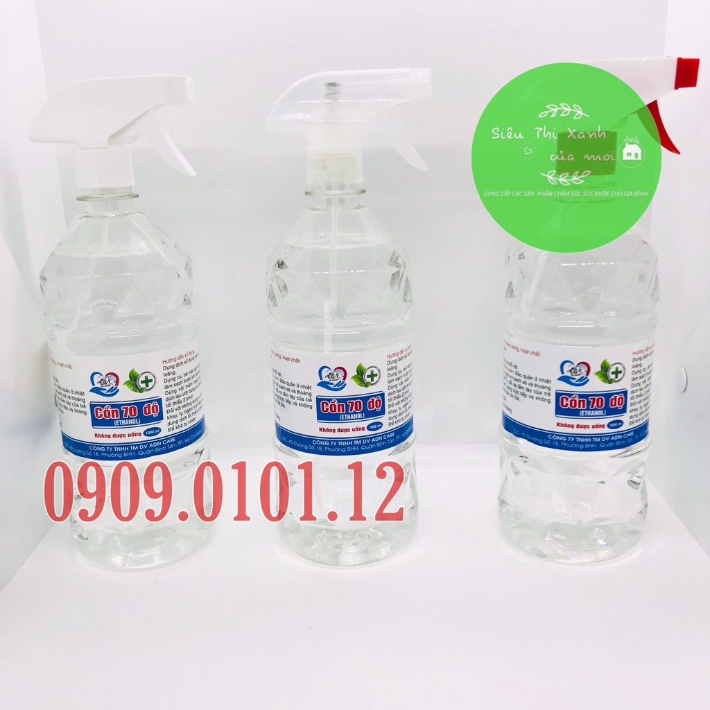 Cồn xịt khử khuẩn 70 độ chính hãng thương hiệu OMI &amp;  ADN, dung dịch sát khuẩn chai 1.000ml