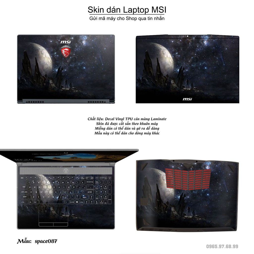 Skin dán Laptop MSI in hình không gian _nhiều mẫu 15 (inbox mã máy cho Shop)