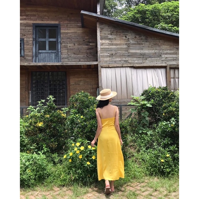 Váy 2 Dây Khoét Eo Chất Liệu Lụa Cao Cấp Không Nhăn, Đầm Maxi 2 Dây Khoét Eo 4 Màu Siêu Xinh Siêu Tôn Dáng