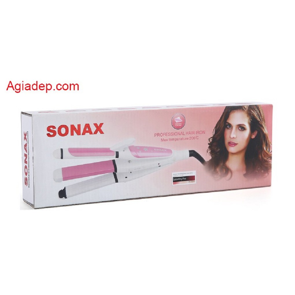 Máy uốn, duỗi, dập tóc 3 trong 1 loại tốt Sonax S5050 - Bền đẹp (Tạo mọi kiểu tóc) - Hàng Xịn Xuất Châu Âu