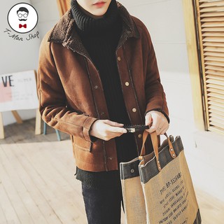 Áo Khoác Da Lộn Lót Lông Cừu tman008 Phong cách Hàn Quốc.