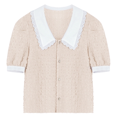 SUXI Áo Tay Phồng Màu Trơn Phong Cách Retro Xinh Xắn Cho Nữ