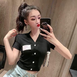 Áo croptop cổ V, áo croptop xinh xắn mã AT26