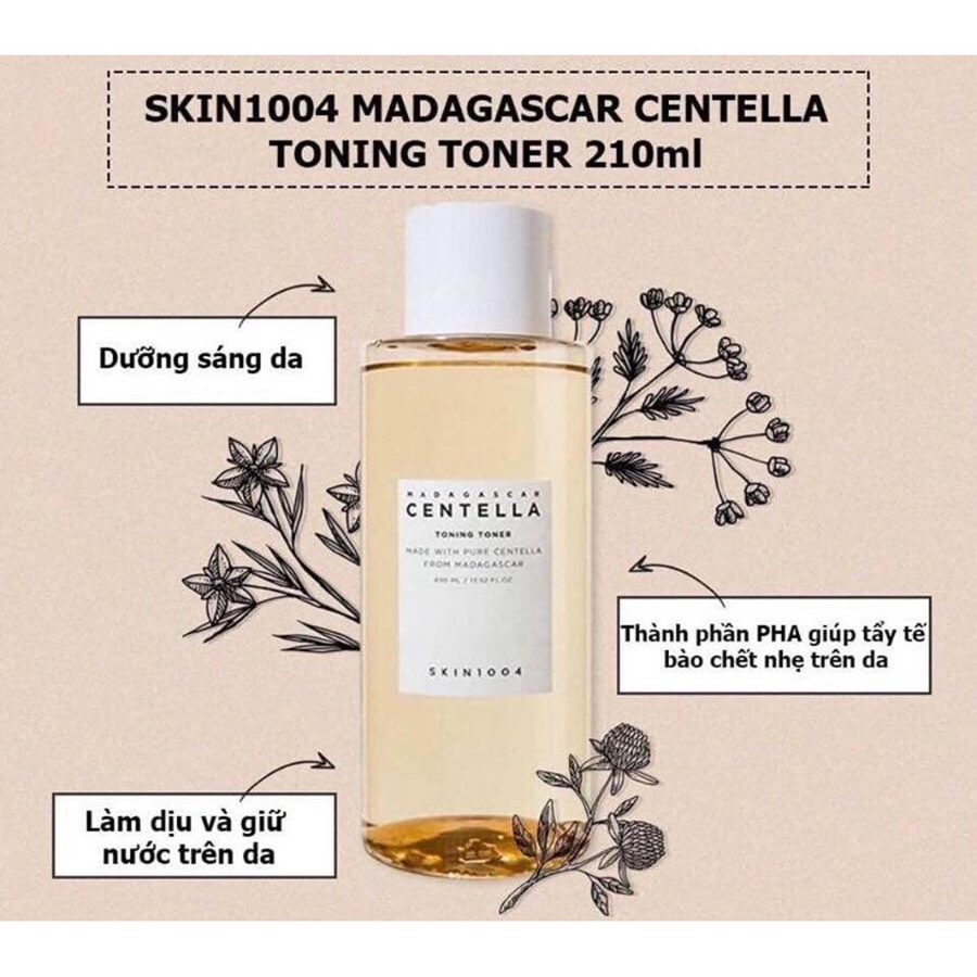 Nước hoa hồng Toner làm sạch mụn, thâm, dưỡng da skin1004 madagascar centella asiatica toning - Skin Hub