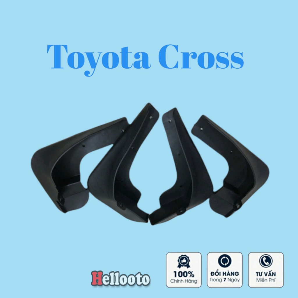 Bộ 4 Chắn Bùn Nhựa Dẻo Xe Toyota Cross 2019 2020 2021 2022 kèm ốc vít lắp vừa form xe, lắp đặt dễ dàng tại nhà