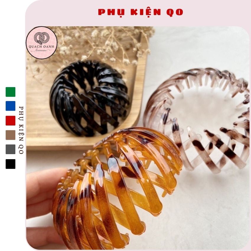 Kẹp búi tóc Hàn Quốc (Loại Đẹp), cặp tóc tổ chim bằng nhựa - KEP08