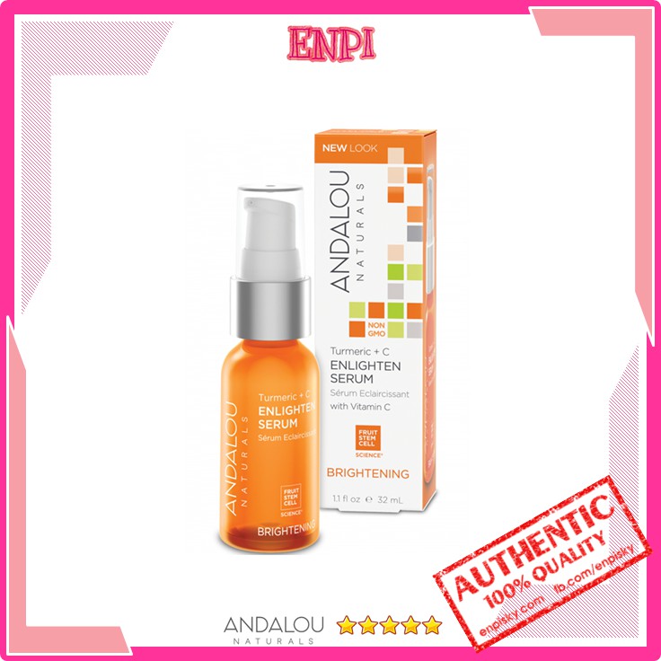Serum sáng da Andalou Naturals Turmeric + C Enlighten Serum