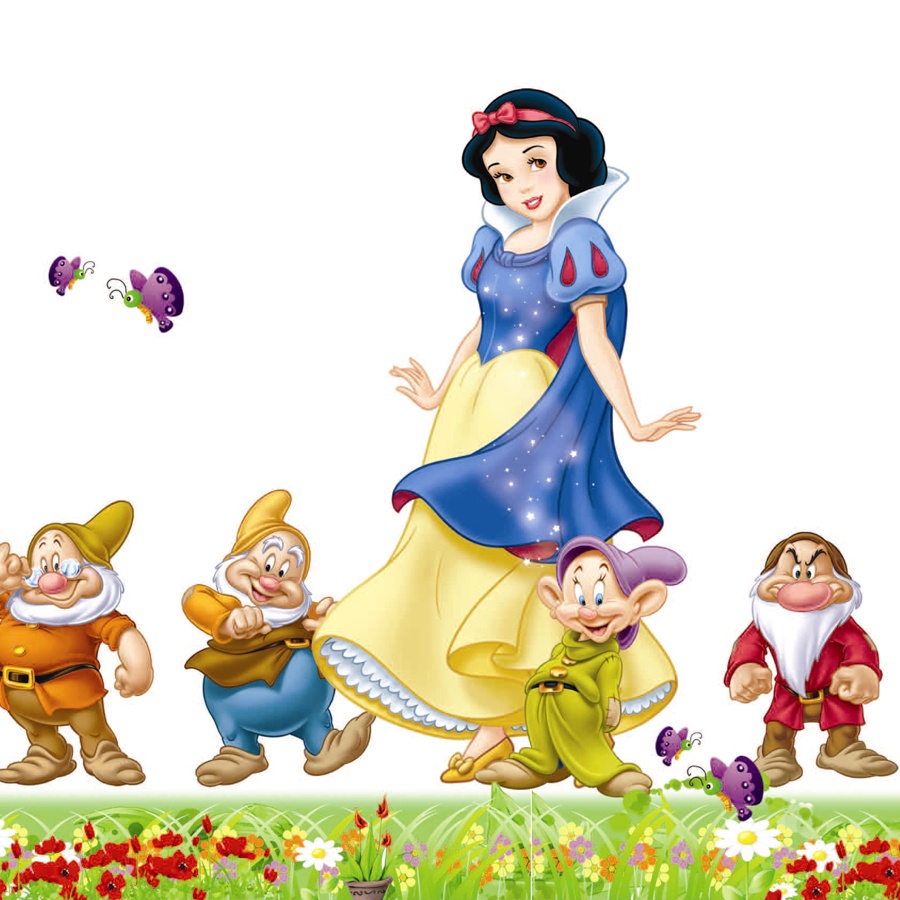 Hình ticker dán tường nhân vật hoạt hình cho bé trang trí phòng, tranh đề can dán tường cho bé