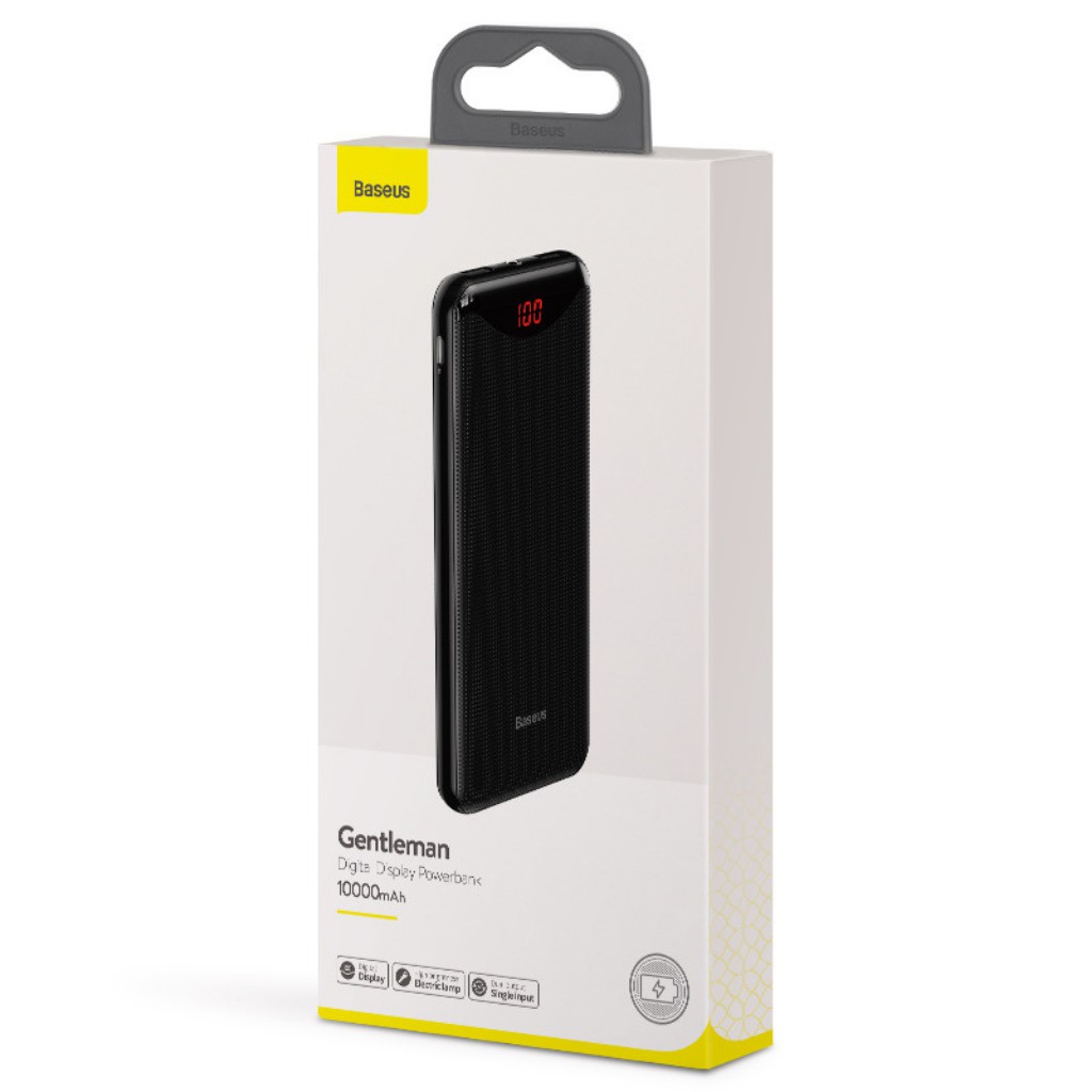 Sạc dự phòng Baseus Gentleman 10000mAh - Có đèn LED - 2 cổng USB - Nhỏ Gọn MART CASE