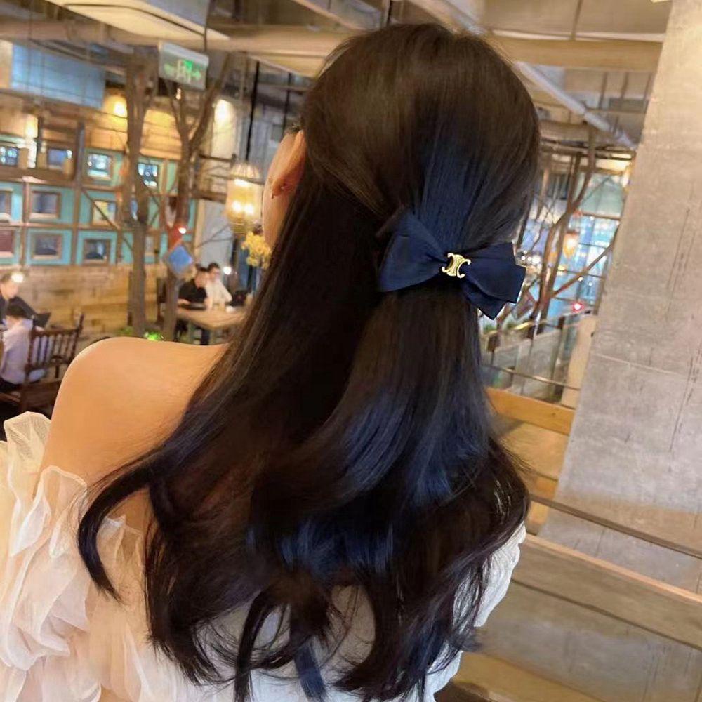 Kẹp Tóc Hình Chiếc Nơ Màu Đen Phong Cách Hàn Quốc Cho Nữ