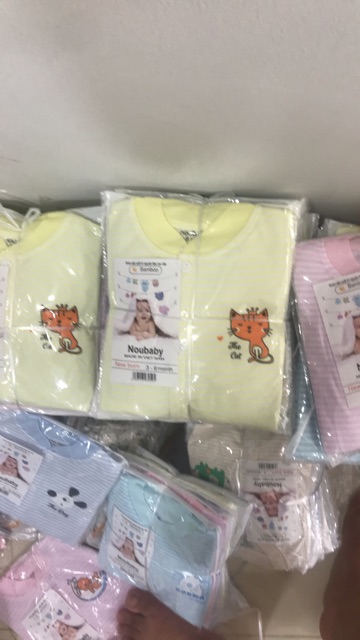 Sale sốc! Bộ quần áo trẻ em thu đông dài tay noubaby chất nỉ cotton họa tiết kẻ cho bé trai bé gái