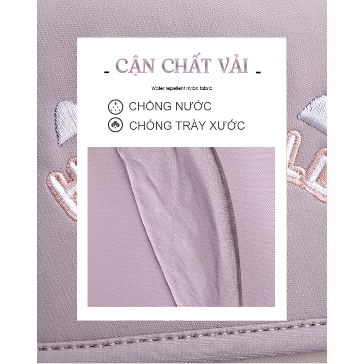 Balo nữ đi học vải nylon chống nước cho học sinh sinh viên nhiều ngăn đựng laptop đi học đi làm 9497