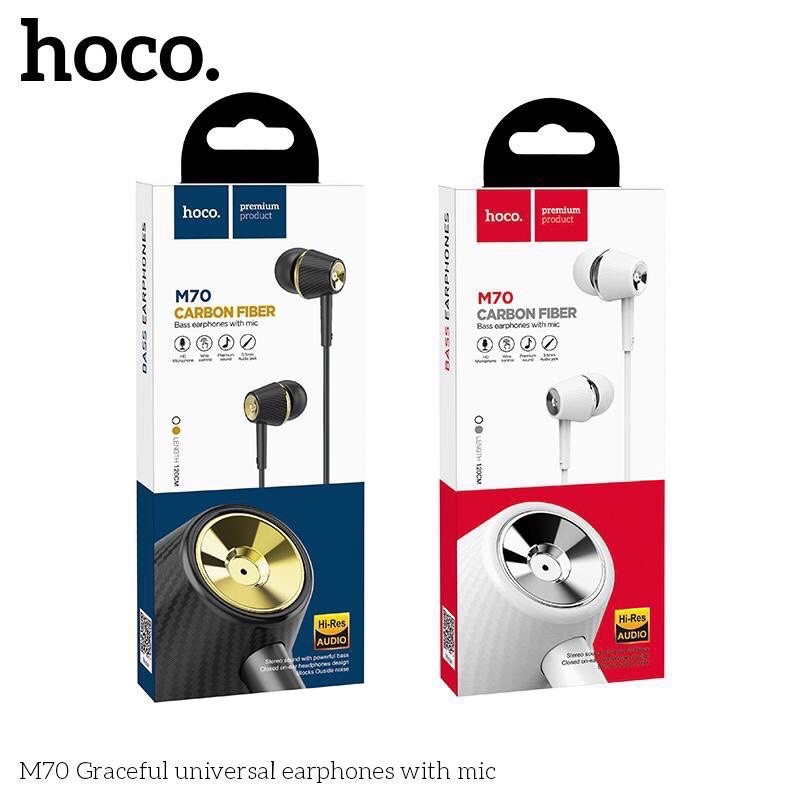 Tai nghe dây nhét tai chân tròn 3.5 Hoco M70 chính hãng