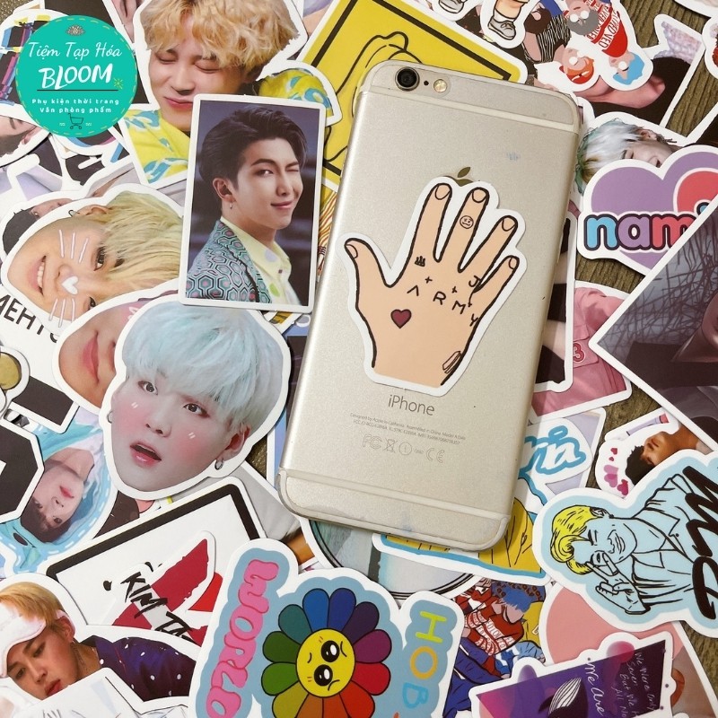 Sticker BTS🌸FREE SHIP🌸50 Miếng Dán Hình BTS Chống Nước Hình Dán Mũ Bảo Hiểm Laptop Điện Thoại Vali