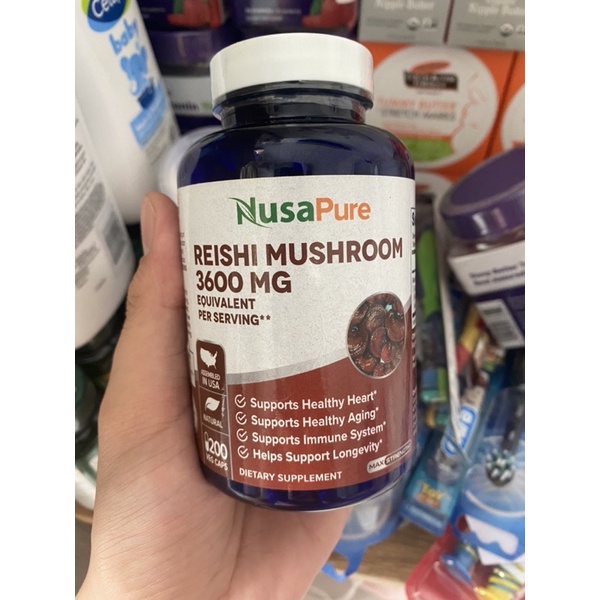[FAKE ĐỀN X1000] VIÊN UỐNG TINH CHẤT LINH CHI HÀNG MỸ CHÍNH HÃNG NusaPure REISHI MUSHROOM 3600MG