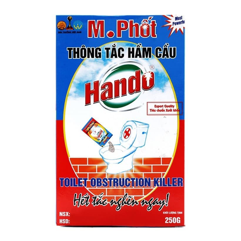 [Chỉ dùng cho hầm cầu bể phốt không dùng cho đường ống] Hộp thông tắc hầm cầu M. Phốt Hando 250g xuất Khẩu